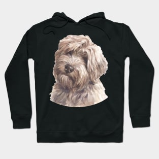 Gold Tibetan Terrier Watercolor Art Hoodie